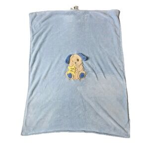 Messages from the Heart Baby Blanket Blue Super Star Puppy Dog Fleece